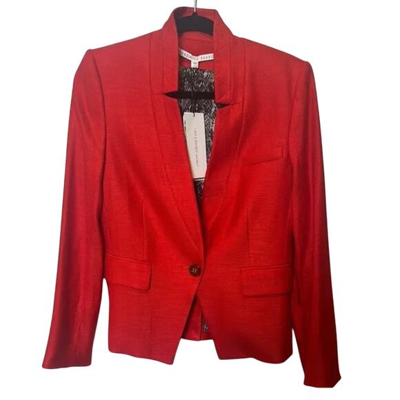 Veronica Beard Farley Dickey Jacket 0 NWT Red  Prep Blazer Academia Old Money - Picture 6 of 8